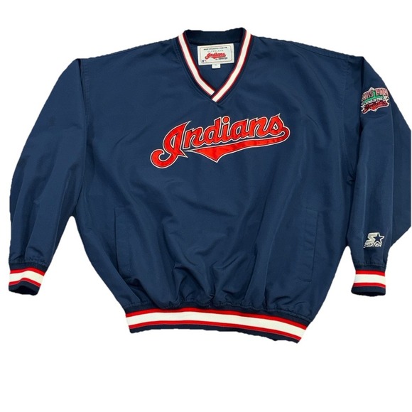Vintage Cleveland Indians Jacket Mens XL Pullover Jacobs Field Puma MLB 90's